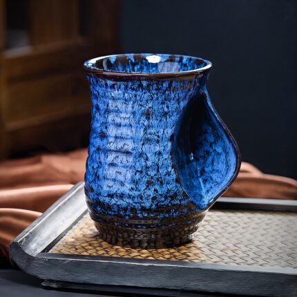 claridel Large Ceramic Coffee Cups with Abstract Design